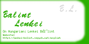 balint lenkei business card